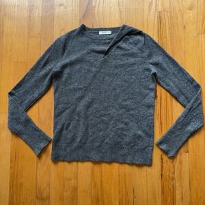 A.L.C. Sweater Quiet Luxury XS Gray Wool Cashmere Blend‎ Asymmetrical Neck Top